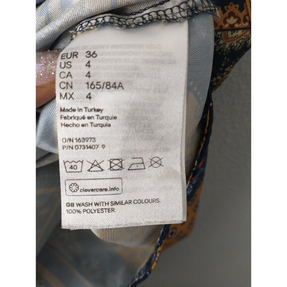 H&M Boho Paisley Patchwork TieFront TankTop Women’s Size4 Small AdjustableStraps - Picture 9 of 10